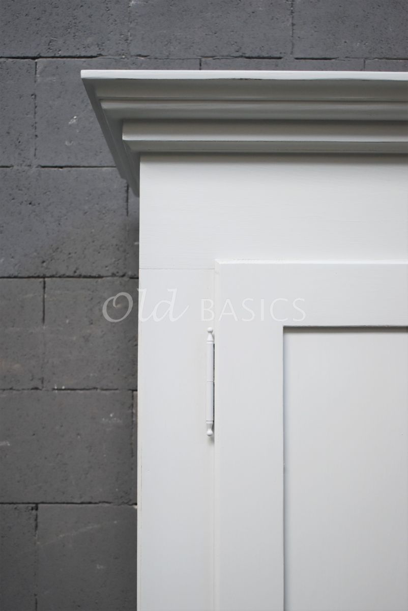 Detail van Linnenkast Eva, 4 deuren, RAL7035, grijs, materiaal hout